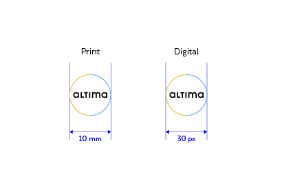 schéma taille minimale logo Altima