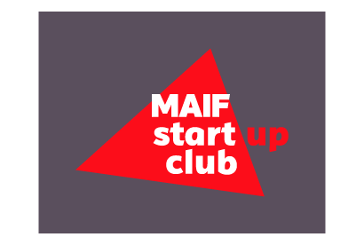 logo maif start up club rvb sur fond foncé