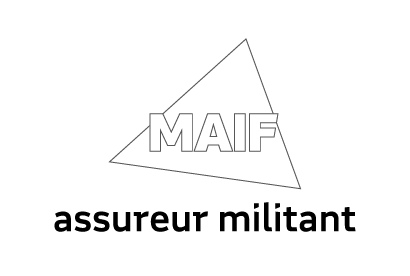Logo MAIF avec le tirangle et le mot MAIF en filaire