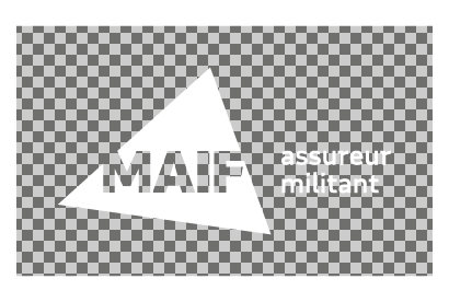 Bloc marque MAIF horizontal version transparent blanc signature blanche