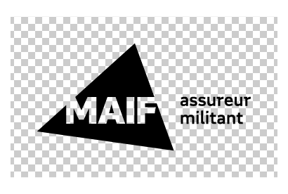 Bloc marque MAIF horizontal version transparent noir signature noire