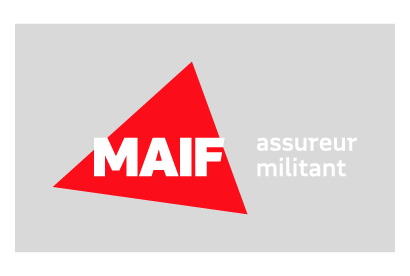 Bloc marque MAIF horizontal version rouge signature blanche