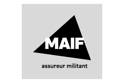 bloc marque MAIF noir signature noire verticale