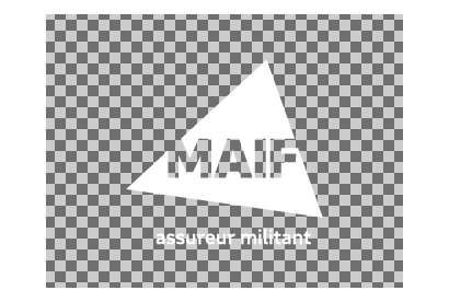 Bloc marque MAIF vertical Version transparent blanc signature blanche