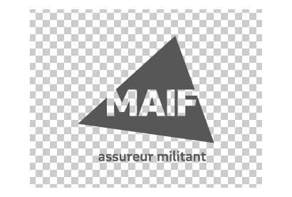 Bloc marque MAIF vertical Version transparent gris signature grise