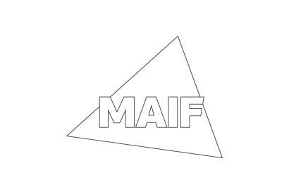 Logo MAIF triangle et nom MAIF en mode filaire