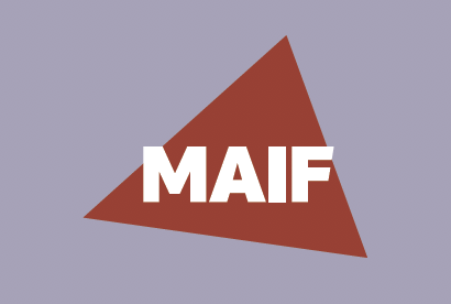 dont logo MAIF transparent sur fond de couleur