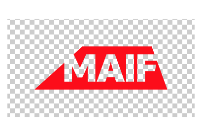 logo MAIF overzoom - déclinaison transparent fond rouge