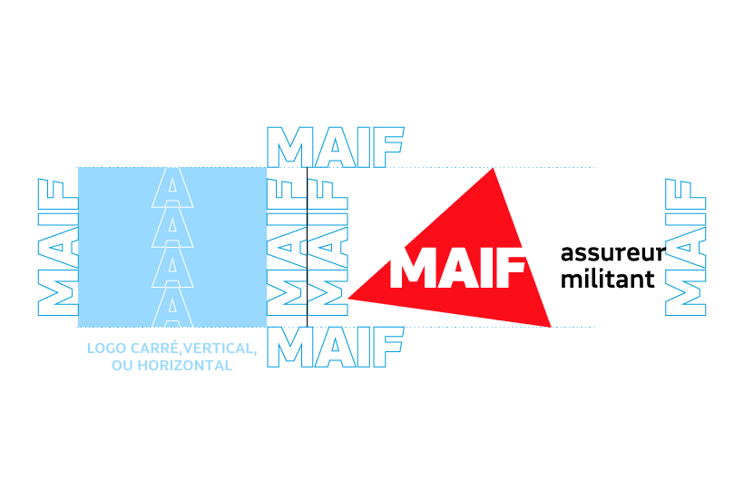 Schema de construction du cobranding avec un logo partenaire de forme standard avec signature horizontale