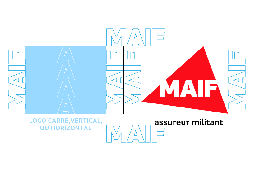 Schema de construction du cobranding avec un logo partenaire de forme standard avec signature verticale
