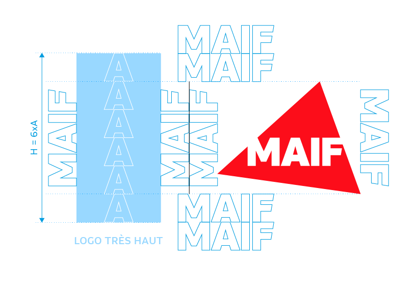 Schema de construction du cobranding avec un logo partenaire de forme haute sans signature