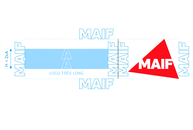 Schema de construction du cobranding avec un logo partenaire de forme longue sans signature