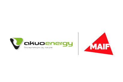 Exemple de cobranding avec logo partenaire Vakuoenergy de type long, un  filet séparateur et le logo MAIF
