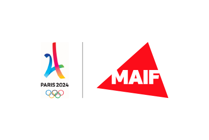 Cobranding avec le logo Paris 2024 de dimensions type Haut construit sur le modèle standard