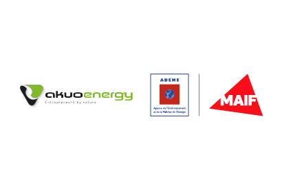 Exemple de cobranding avec logos partenaire Vakuoenergy de type long et ADEME, un  filet séparateur et le logo MAIF