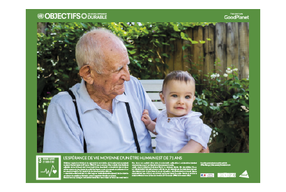 Poster représentant un homme âgé et un bébé assit sur ses genoux