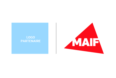 Exemple de cobranding logo partenaire filet séparateur et logo MAIF sans signature