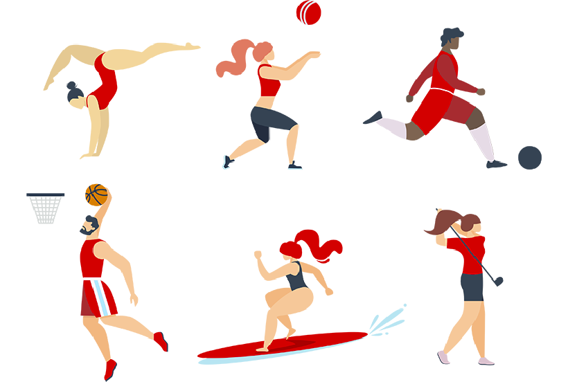 illustrations de sportifs dans différentes disciplines