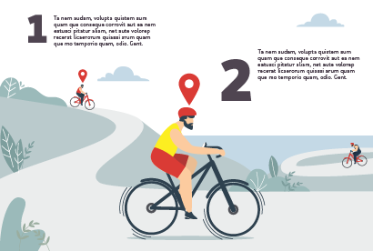infographie avec 3 cyclistes