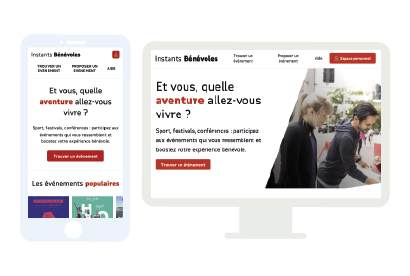 Home du site SportBénévoles mobile et desktop