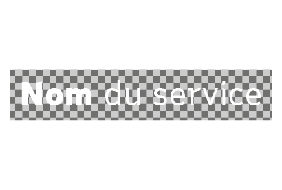 Représentation du nom de service en blanc