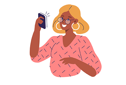 Illustration : femme au téléphone