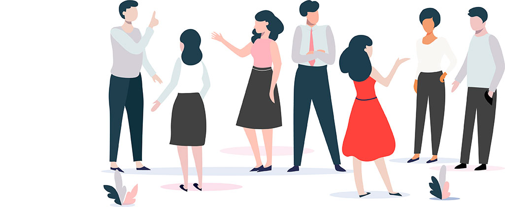 Illustration : groupe de personne en discussion