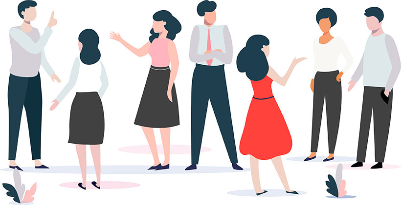 Illustration : groupe de personne en discussion